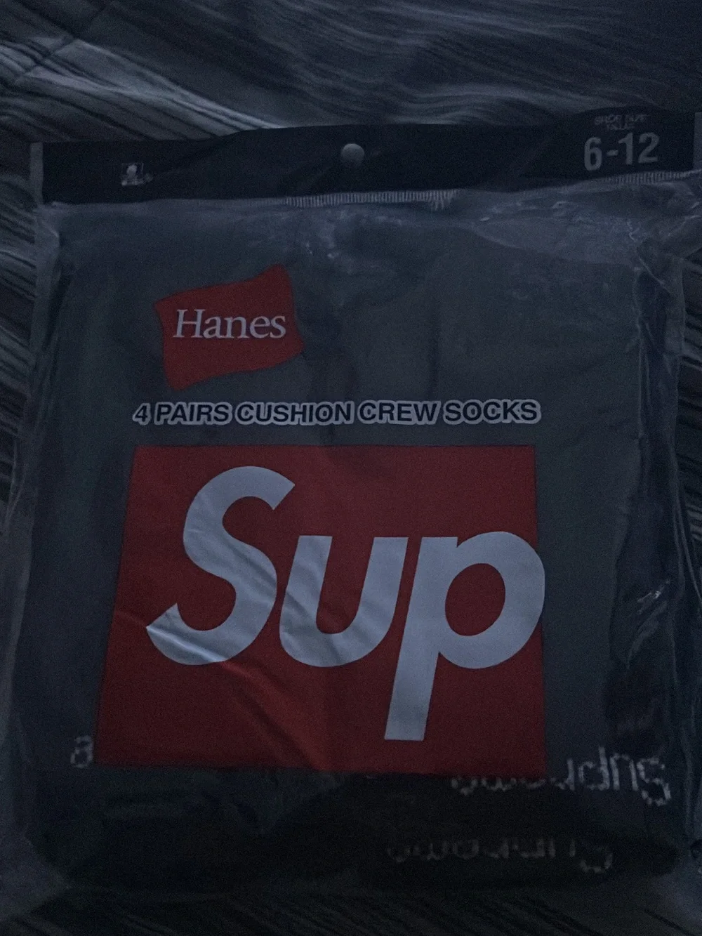 Hanes Sup 2-Pairs Cushion Crew Socks - Black